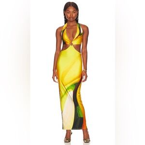 NWOT Farai London Gaia long dress in Lemon drop